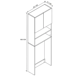 Garnero Arredamenti Mobili Lavanderia-Mobile lavatrice  65x191h cm 2 ante con ripiani bianco Maldive