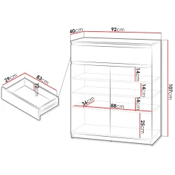 Garnero Arredamenti Armadi E Madie Ingresso|Mobili Multiuso-Mobile multiuso ingresso 92x107h cm con cassetto Accent Grigio