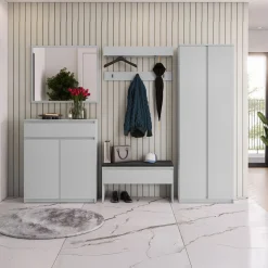 Garnero Arredamenti Armadi E Madie Ingresso|Mobili Multiuso-Mobile multiuso ingresso 92x107h cm con cassetto Accent Grigio