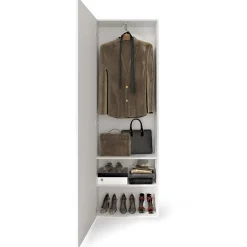 Garnero Arredamenti Armadi E Madie Ingresso|Mobili Multiuso-Mobile multiuso ingresso 60x187h cm appendiabiti bianco lucido specchio Olimpo