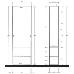Garnero Arredamenti Armadi E Madie Ingresso|Mobili Multiuso-Mobile multiuso ingresso 60x187h cm appendiabiti bianco lucido specchio Olimpo
