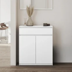 Garnero Arredamenti Armadi E Madie Ingresso|Mobili Multiuso-Mobile multiuso ingresso 92x107h cm con cassetto bianco Accent Bianco Opaco