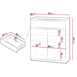 Garnero Arredamenti Armadi E Madie Ingresso|Mobili Multiuso-Mobile multiuso ingresso 92x107h cm con cassetto bianco Accent Bianco Opaco