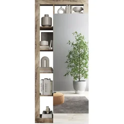 Garnero Arredamenti Armadi E Madie Ingresso|Mobili Multiuso-Mobile multiuso ingresso 91x209h cm appendiabiti con specchio bianco pero Invictus