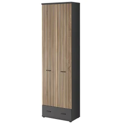 Garnero Arredamenti Armadi E Madie Ingresso|Mobili Multiuso-Mobile multiuso ingresso 60x203h cm 2 ante rovere antracite New York-California Gihome®