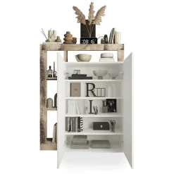 Garnero Arredamenti Scarpiere E Cassepanche|Scarpiere-Mobile multiuso ingresso 108x138h cm scarpiera bianco lucido pero Invictus