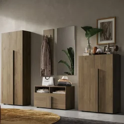 Garnero Arredamenti Scarpiere E Cassepanche|Scarpiere-Mobile multiuso ingresso 78x116h cm scarpiera rovere scuro Alvarez