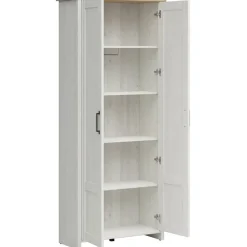 Garnero Arredamenti Armadio Ante Battenti|Mobili Multiuso-Mobile multiuso 85x201h cm 2 ante bianco frassinato rovere Lars