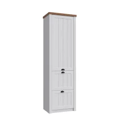 Garnero Arredamenti Mobili Multiuso-Mobile multiuso 61x205h cm 1 anta e 2 cassetti bianco frassinato rovere Provenza
