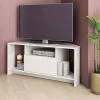 Garnero Arredamenti Mobile Tv Basso|Mobili Tv Moderni-Mobile porta TV angolare 110x49h cm 3 vani 1 ribalta bianco lucido Folk