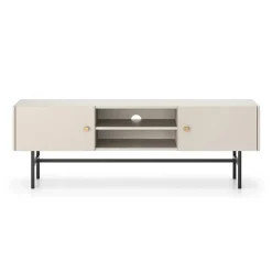 Garnero Arredamenti Mobile Tv Basso|Mobili Tv Moderni-Mobile porta TV moderno 155x52h cm 2 ante e vani a giorno Eterna Beige