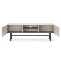 Garnero Arredamenti Mobile Tv Basso|Mobili Tv Moderni-Mobile porta TV moderno 155x52h cm 2 ante e vani a giorno Eterna Beige
