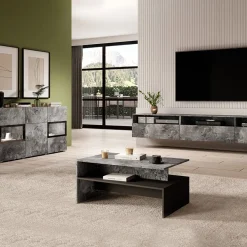 Garnero Arredamenti Mobile Tv Sospeso|Mobili Tv Moderni-Mobile porta TV sospeso 270x42h cm Emotion Gihome® Ossido