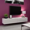 Garnero Arredamenti Mobile Tv Sospeso-Mobile porta tv sospeso 180x30h cm 2 ante moderno bianco lucido Teodora