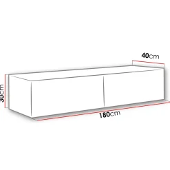 Garnero Arredamenti Mobile Tv Sospeso-Mobile porta tv sospeso 180x30h cm 2 ante moderno bianco lucido Teodora