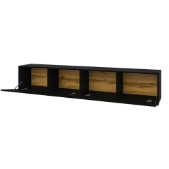 Garnero Arredamenti Mobile Tv Sospeso|Mobili Tv Moderni-Mobile porta TV sospeso 180x35h cm nero Fusion Nero Opaco