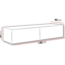 Garnero Arredamenti Mobile Tv Sospeso-Mobile porta tv sospeso 140x30h cm 2 ante moderno bianco lucido Teodora