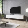 Garnero Arredamenti Mobile Tv Sospeso-Mobile porta TV sospeso 200x30h cm 2 ante bianco lucido Southampton