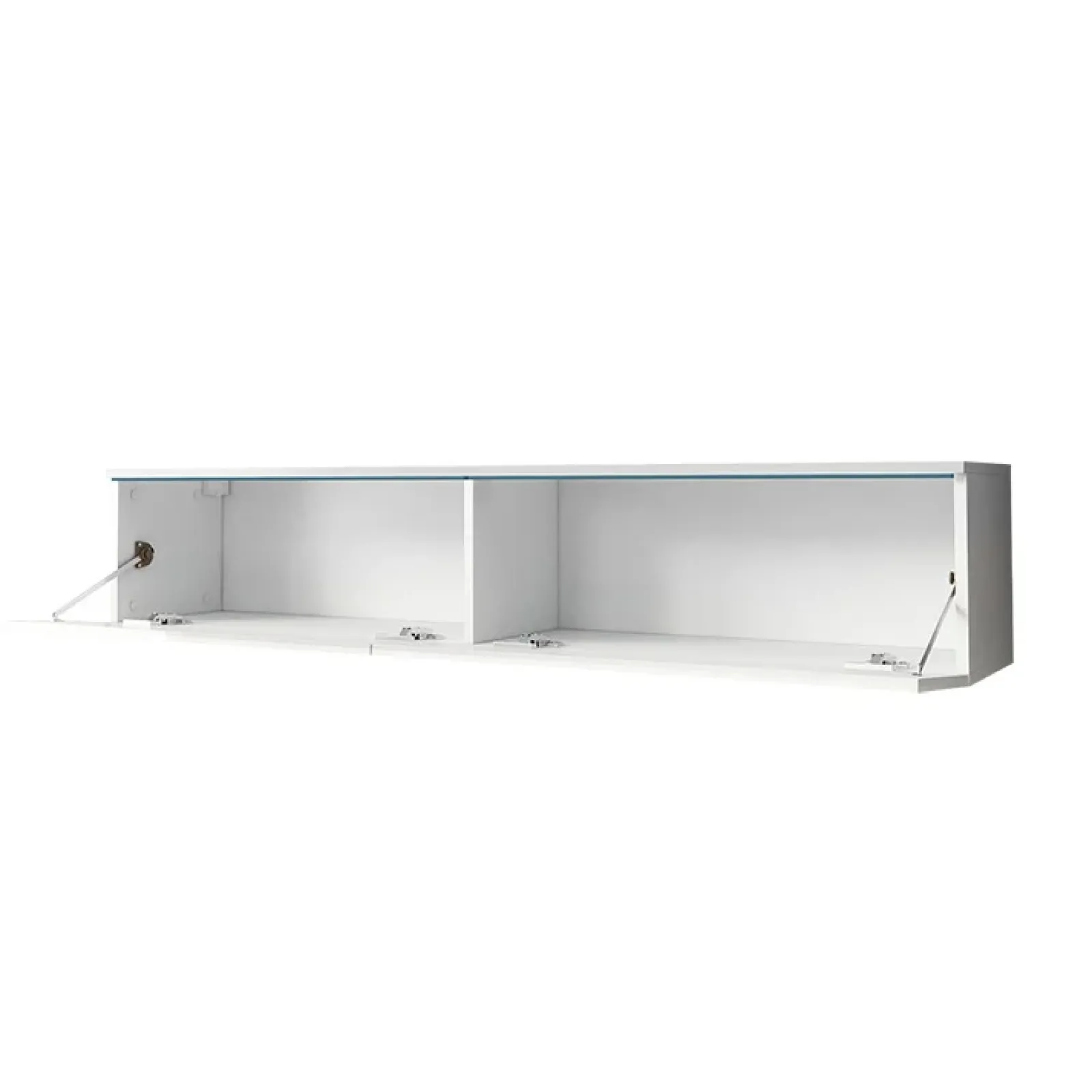 Garnero Arredamenti Mobile Tv Basso|Mobile Tv Sospeso-Mobile porta TV sospeso 140x30h cm soggiorno Silvia Bianco Lucido