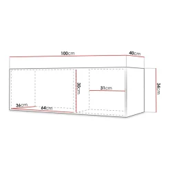 Garnero Arredamenti Mobile Tv Sospeso-Mobile porta TV sospeso 100x34h cm 1 anta nero Kiruna Nero Opaco