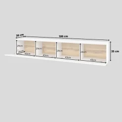 Garnero Arredamenti Mobile Tv Sospeso|Mobili Tv Moderni-Mobile porta TV sospeso 180x35h cm Fusion Bianco Opaco