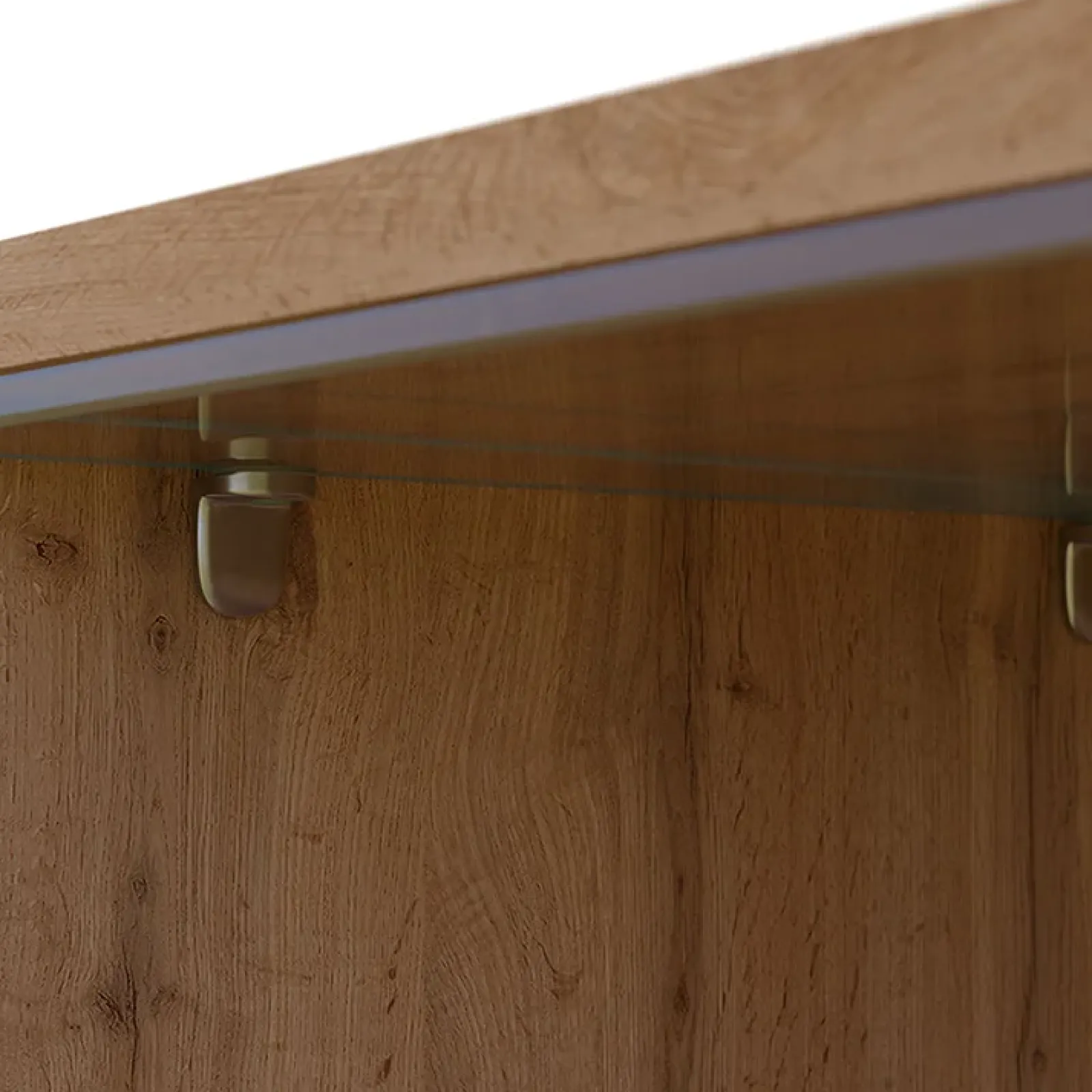 Garnero Arredamenti Mobile Tv Sospeso|Mobili Tv Moderni-Mobile porta TV sospeso 180x30h cm con LED nero lucido rovere Silvia Rovere - Nero Lucido