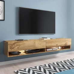 Garnero Arredamenti Mobile Tv Sospeso|Mobili Tv Moderni-Mobile porta TV sospeso 180x30h cm con LED Gregoria Rovere