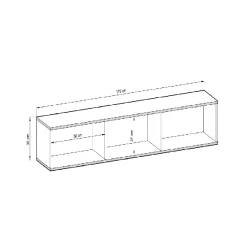 Garnero Arredamenti Mobile Tv Sospeso-Mobile porta TV sospeso 175x3h 0cm 3 ante moderno beige oro Linus