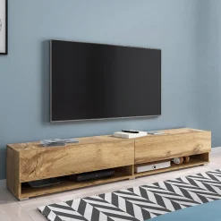 Garnero Arredamenti Mobile Tv Sospeso|Mobili Tv Moderni-Mobile porta TV sospeso 180x30h cm 2 ante Gregoria Rovere