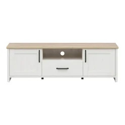 Garnero Arredamenti Mobile Tv Basso-Mobile porta TV 160x51h cm 2 ante 1 cassetto bianco frassinato rovere Lars
