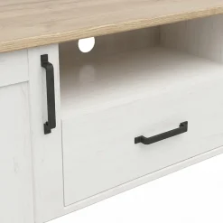 Garnero Arredamenti Mobile Tv Basso-Mobile porta TV 160x51h cm 2 ante 1 cassetto bianco frassinato rovere Lars