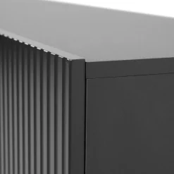 Garnero Arredamenti Mobile Tv Basso|Mobili Tv Moderni-Mobile porta TV 201x53h cm 4 ante cannettato Essence Antracite