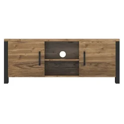 Garnero Arredamenti Mobile Tv In Legno|Mobile Tv Basso-Mobile porta TV 147x57h cm 2 ante quercia nero opaco Nebraska