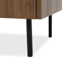 Garnero Arredamenti Mobili Tv Moderni|Mobile Tv Moderno-Mobile porta TV 144x50h cm 3 ante piano effetto marmo nero noce Caliva