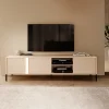 Garnero Arredamenti Mobile Tv Basso-Mobile porta TV 203x54h cm 3 ante 2 vani moderno beige Melly