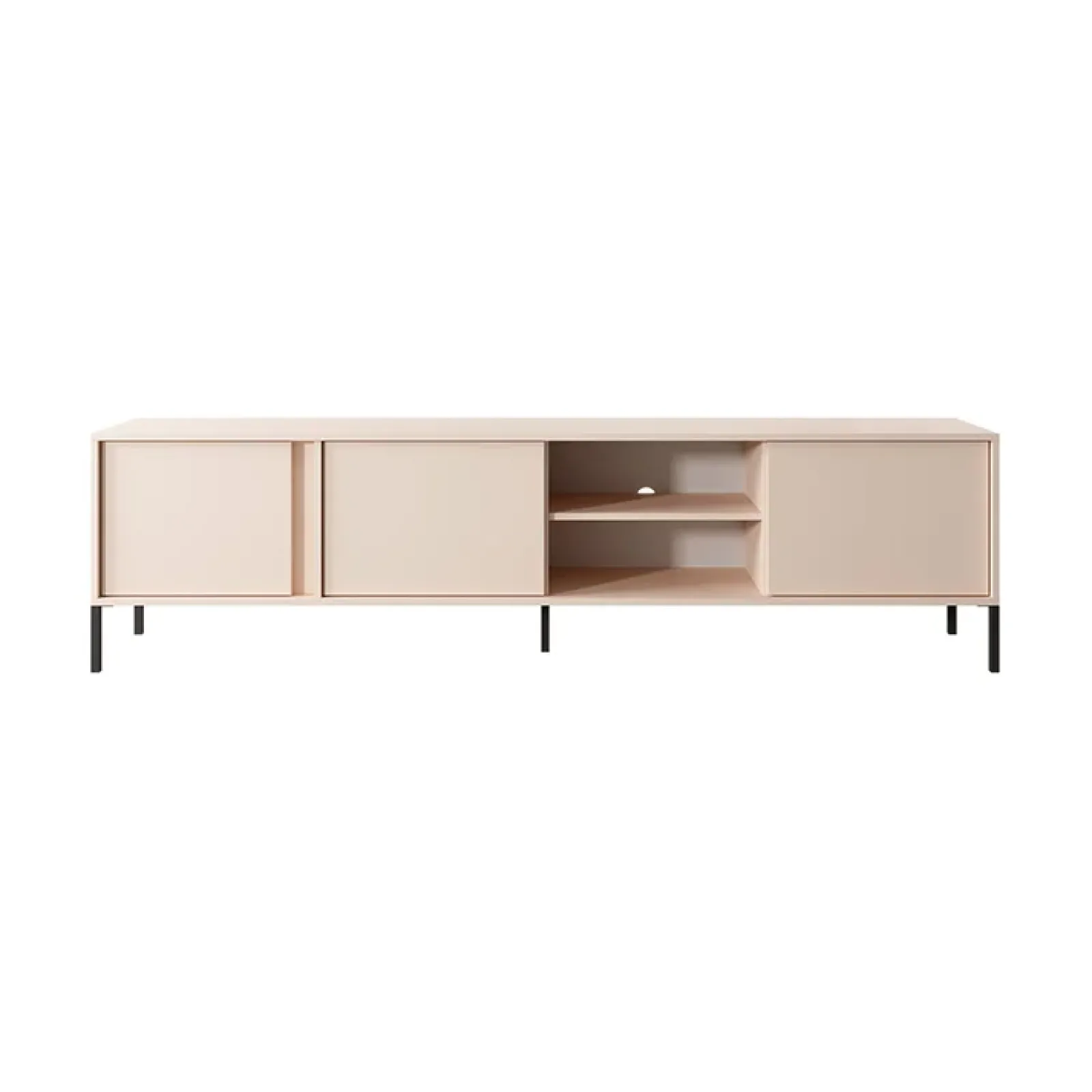 Garnero Arredamenti Mobile Tv Basso-Mobile porta TV 203x54h cm 3 ante 2 vani moderno beige Melly