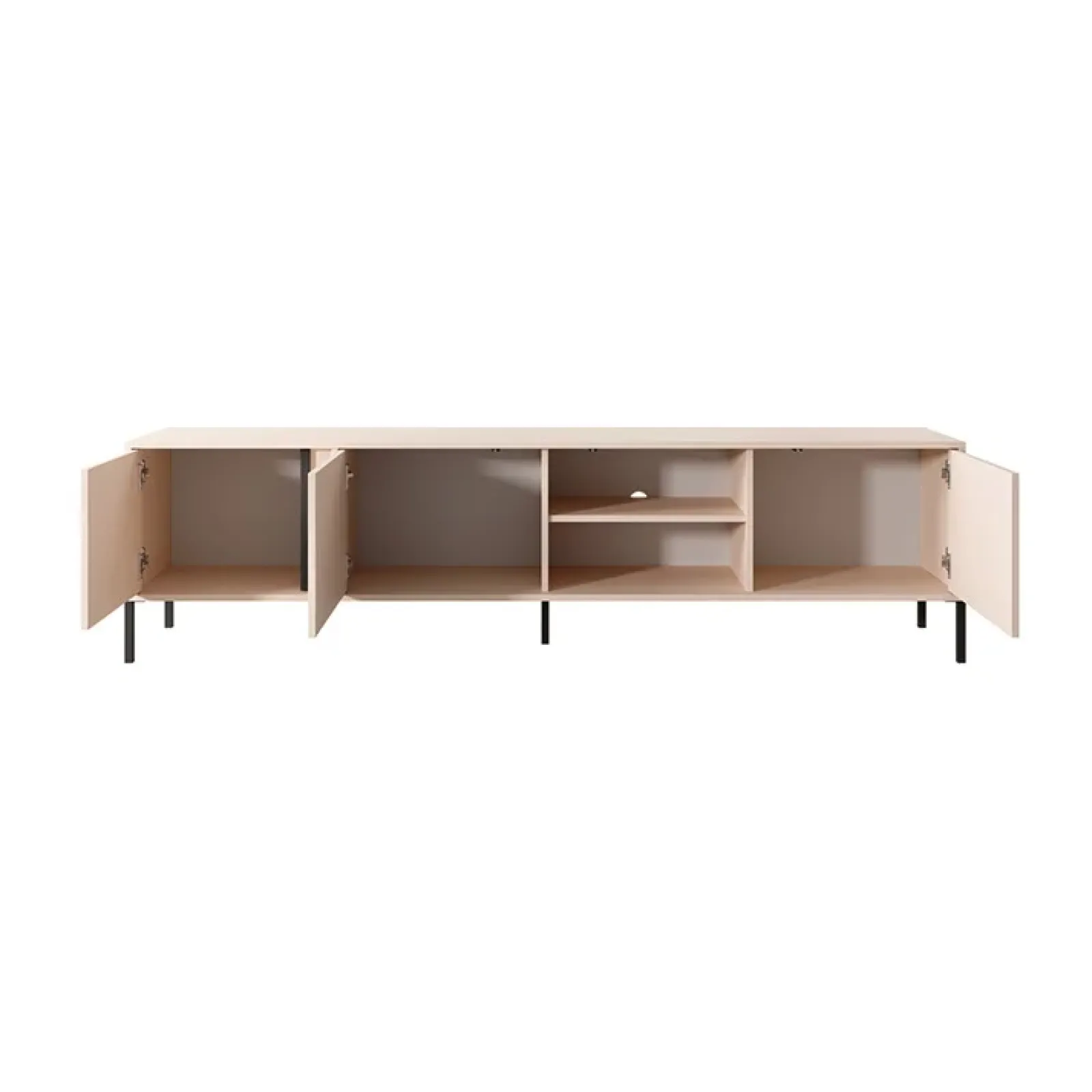 Garnero Arredamenti Mobile Tv Basso-Mobile porta TV 203x54h cm 3 ante 2 vani moderno beige Melly
