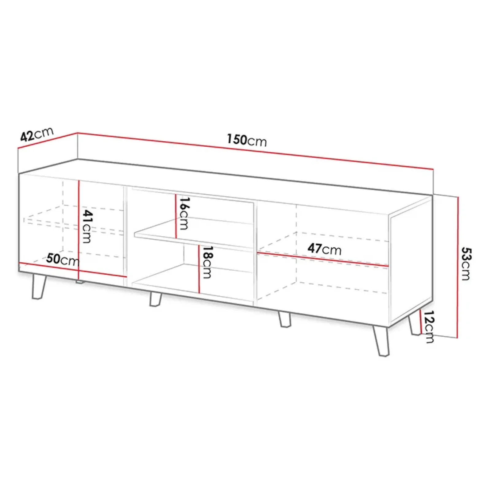 Garnero Arredamenti Mobile Tv Basso|Mobili Tv Moderni-Mobile porta TV 150x52h cm 2 ante cannettato Essence Antracite