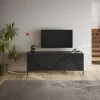Garnero Arredamenti Mobile Tv Basso|Mobili Tv Moderni-Mobile porta TV 181x69h cm 3 ante antracite frontali serigrafati Seira
