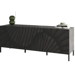 Garnero Arredamenti Mobile Tv Basso|Mobili Tv Moderni-Mobile porta TV 181x69h cm 3 ante antracite frontali serigrafati Seira