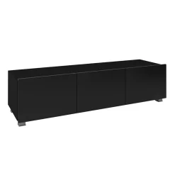 Garnero Arredamenti Mobile Tv Basso|Mobili Tv Moderni-Mobile porta TV 150x37h cm 2 ante Mons Nero Lucido