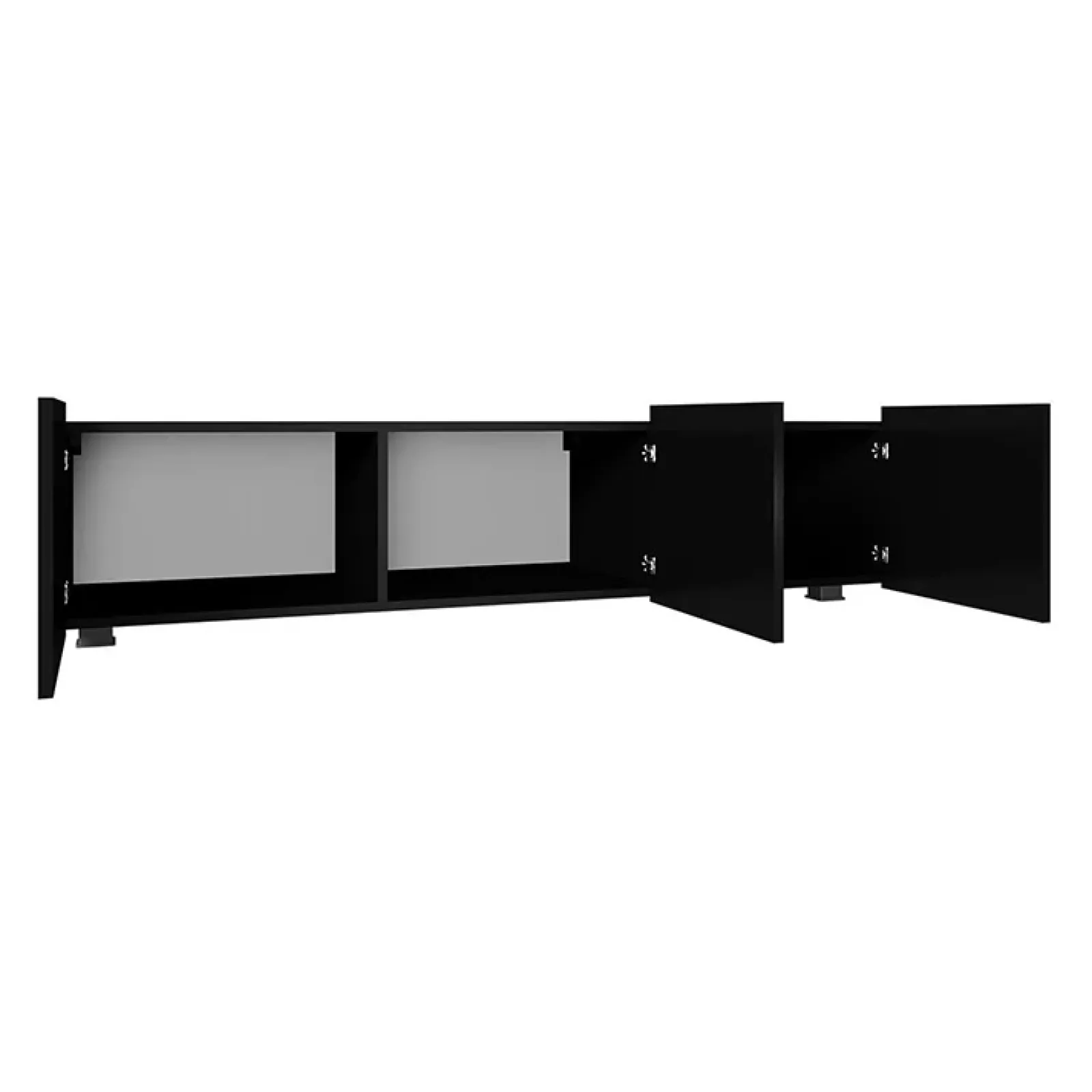 Garnero Arredamenti Mobile Tv Basso|Mobili Tv Moderni-Mobile porta TV 150x37h cm 2 ante Mons Nero Lucido