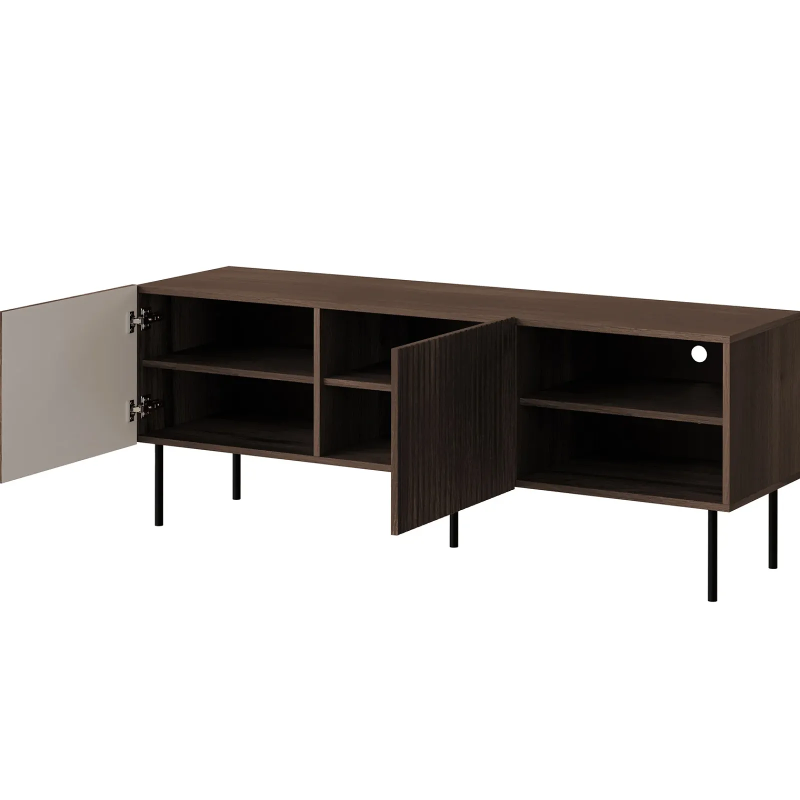 Garnero Arredamenti Mobile Tv Basso|Mobili Tv Moderni-Mobile porta TV 150x58h cm 2 ante 2 vani noce cannettato Gabiot