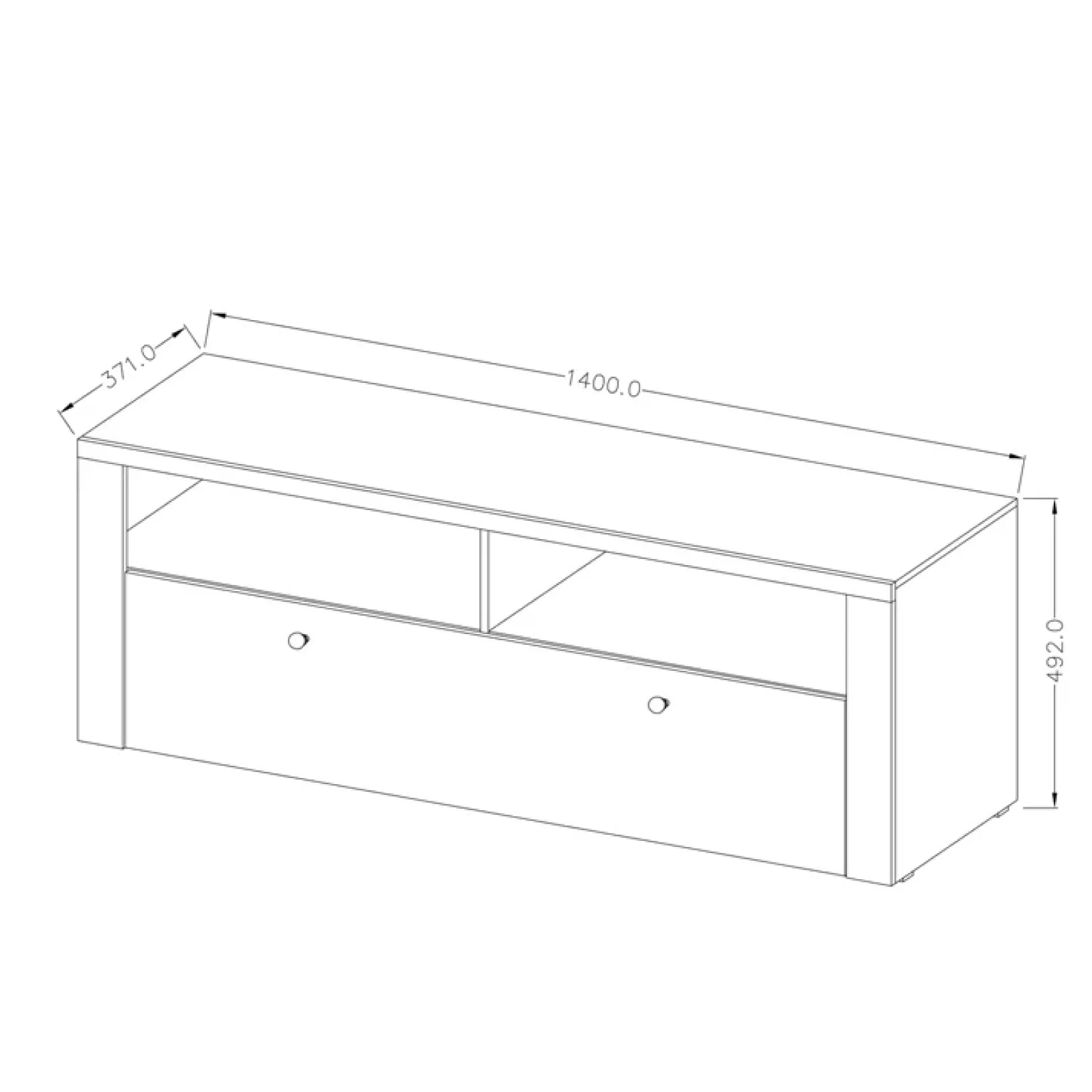 Garnero Arredamenti Mobile Tv Basso|Mobili Tv Moderni-Mobile porta TV 140x49h cm 1 anta noce rovere grigio Paloma 2 Noce - Grigio