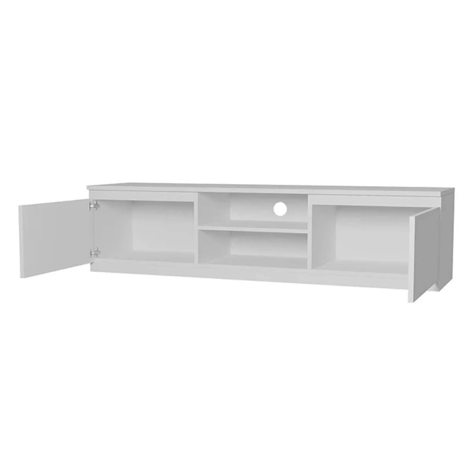 Garnero Arredamenti Mobile Tv Basso|Mobili Tv Moderni-Mobile porta TV 140x36h cm 2 ante 2 vani moderno bianco Hippo