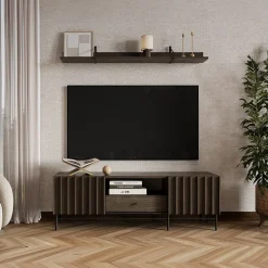 Garnero Arredamenti Mobili Tv Moderni|Mobile Tv Moderno-Mobile porta TV 165x55h cm 2 ante cassetto wengè Blackwood