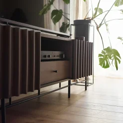 Garnero Arredamenti Mobili Tv Moderni|Mobile Tv Moderno-Mobile porta TV 165x55h cm 2 ante cassetto wengè Blackwood