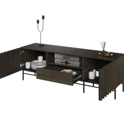 Garnero Arredamenti Mobili Tv Moderni|Mobile Tv Moderno-Mobile porta TV 165x55h cm 2 ante cassetto wengè Blackwood