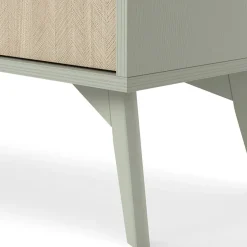 Garnero Arredamenti Mobile Tv Basso-Mobile porta TV 158x52h cm 3 ante verde salvia rovere Myrta