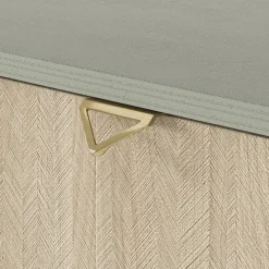 Garnero Arredamenti Mobile Tv Basso-Mobile porta TV 158x52h cm 3 ante verde salvia rovere Myrta